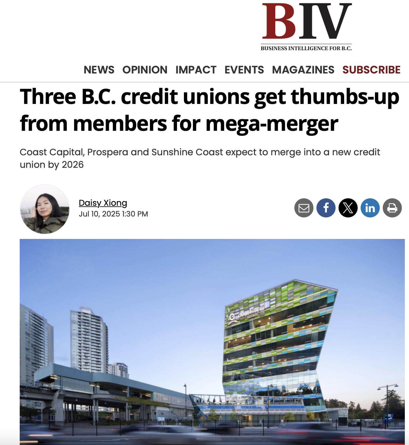 Three BC credit unions